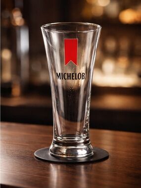 EUC  Michelob 10 oz Tall Beer Glass Novelty Logo Glass